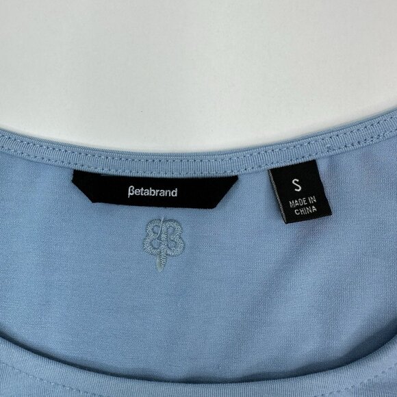 Betabrand Women’s‎ NWT Glacier Blue Short Sleeve Scoop Neck Christine Top S/C39 - Picture 7 of 13
